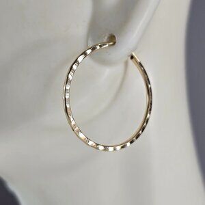 Pr Womens 14K Yellow Gold Hoop Earrings 1.3g E3781